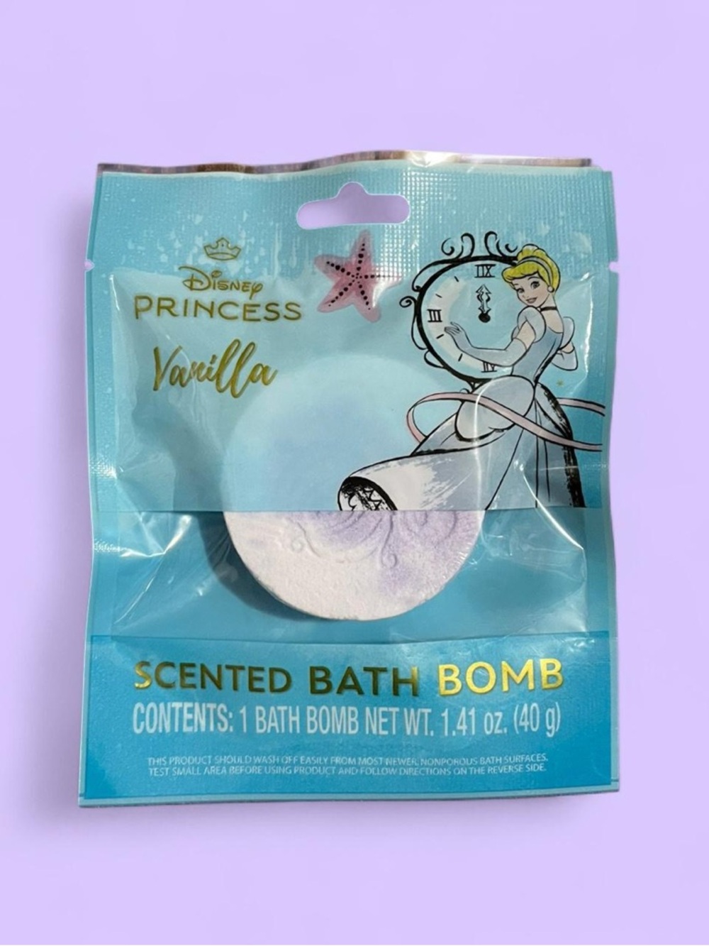 Disney Princess Cinderella Vanilla Scented Bath Bomb - Light Purple